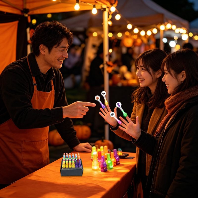ハロウィンイベントで指ライトを配る（イメージ）